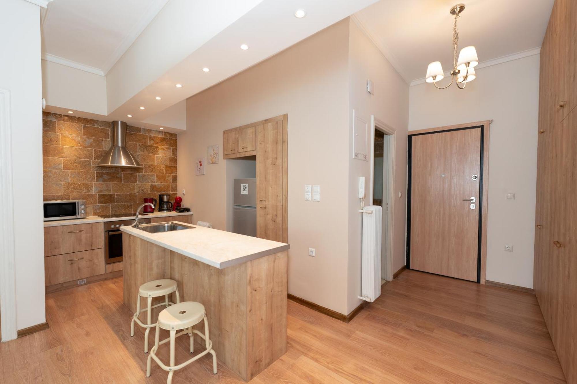 Contemporary Apartment Made Of Wood And Stone. Athén Kültér fotó