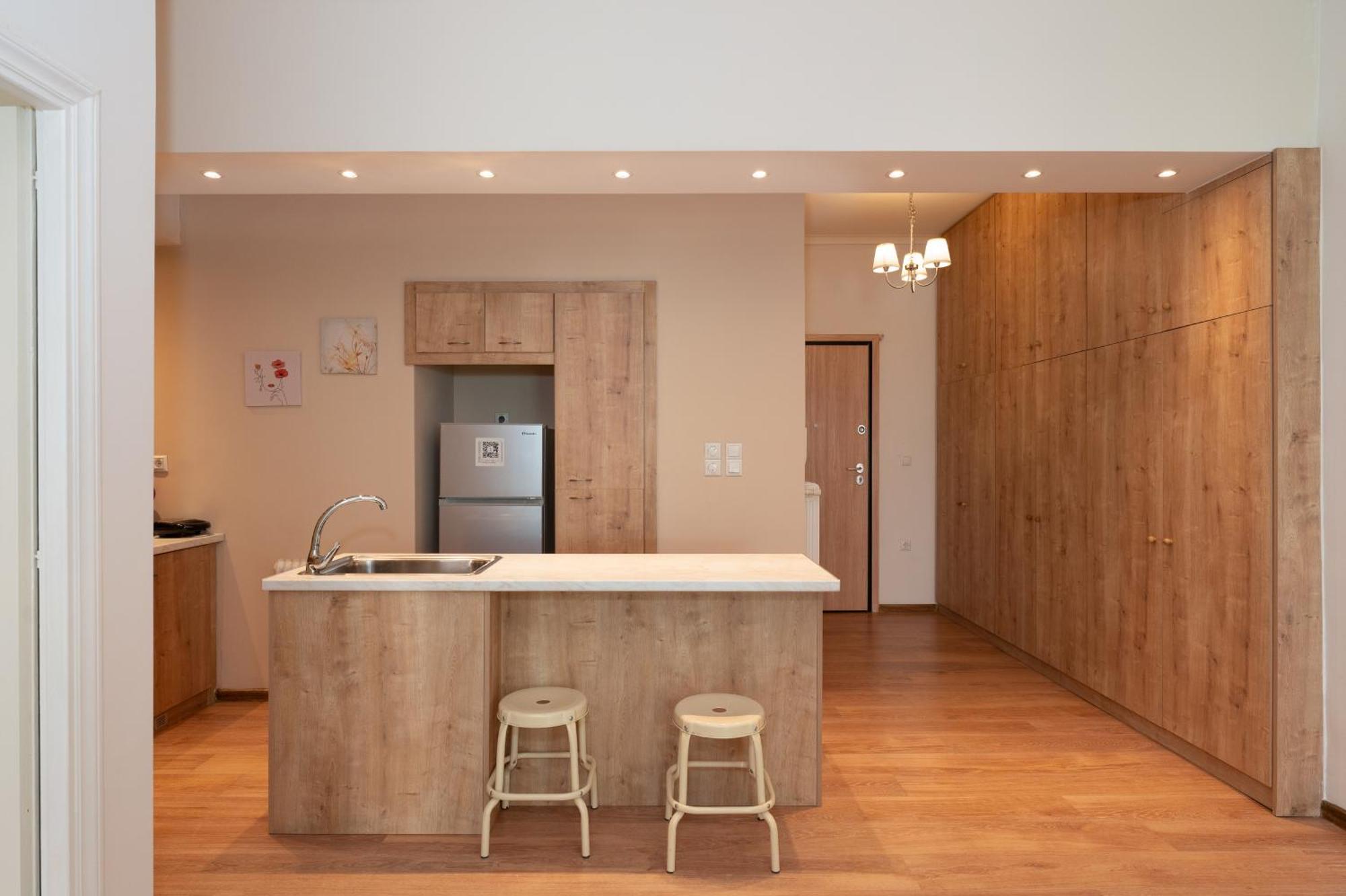 Contemporary Apartment Made Of Wood And Stone. Athén Kültér fotó